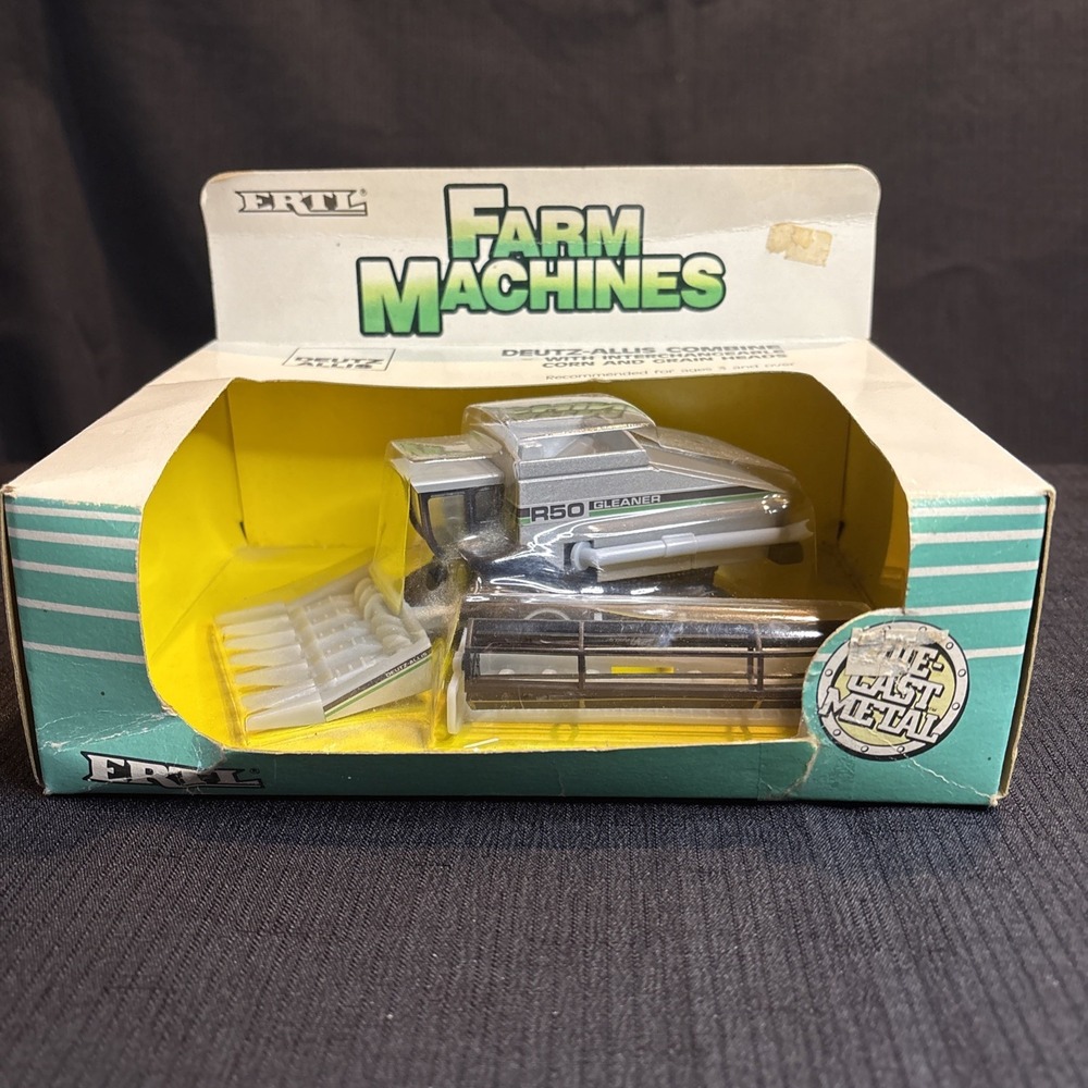 1987 ERTL Deutz-Allis Combine R50 Gleaner Interchangeable Heads 1284 NIB 1:64